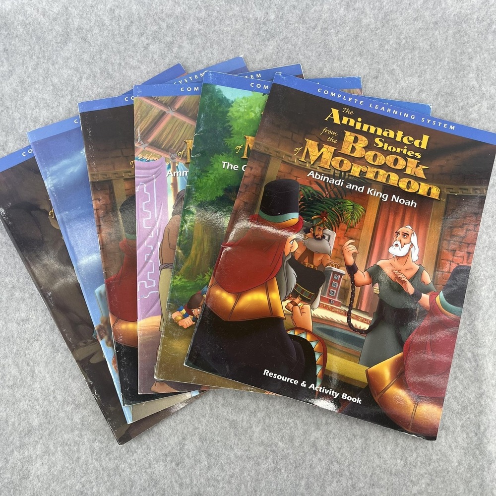 Book Of Mormon Activity Books Lot 6 Animated Stories Coloring Church LDS Kids